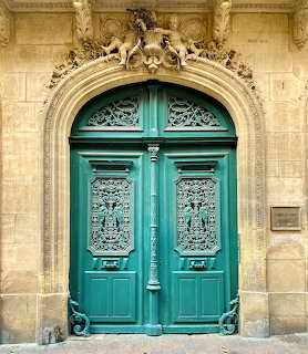 Ornate Turquoise Door Paris
