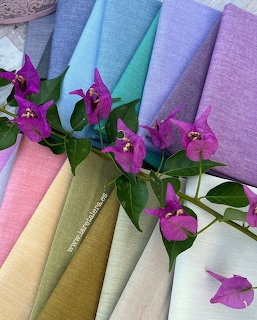 Bougainvillea on Colorful Fabric