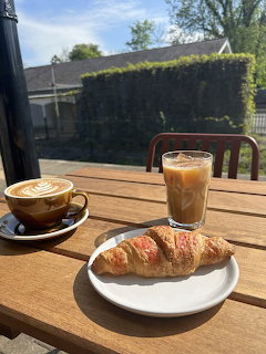 Croissant and Iced Coffee