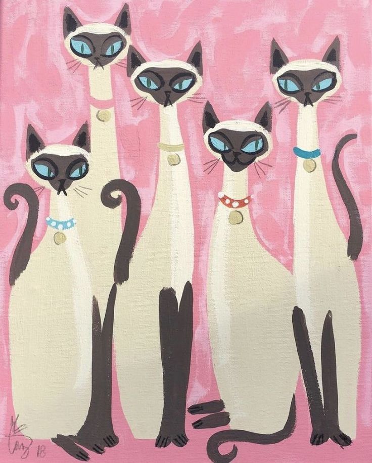 Siamese Cats Painting