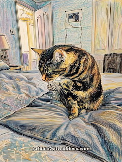 Tabby Cat on Bed