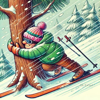 Cartoon Skier Crash