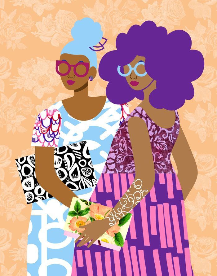 Two Stylish Women Illustration
