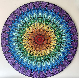 Rainbow Mandala Dot Art