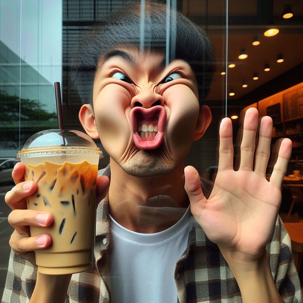 Man with Iced Coffee