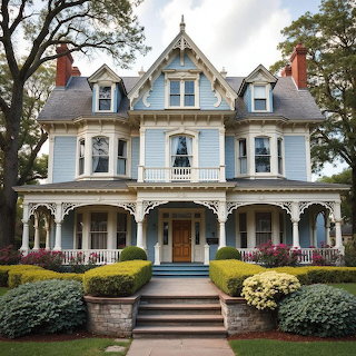 Victorian House Blue Mansion