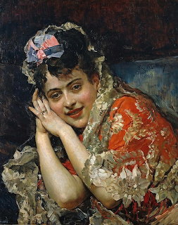 Girl in Red Floral Dress