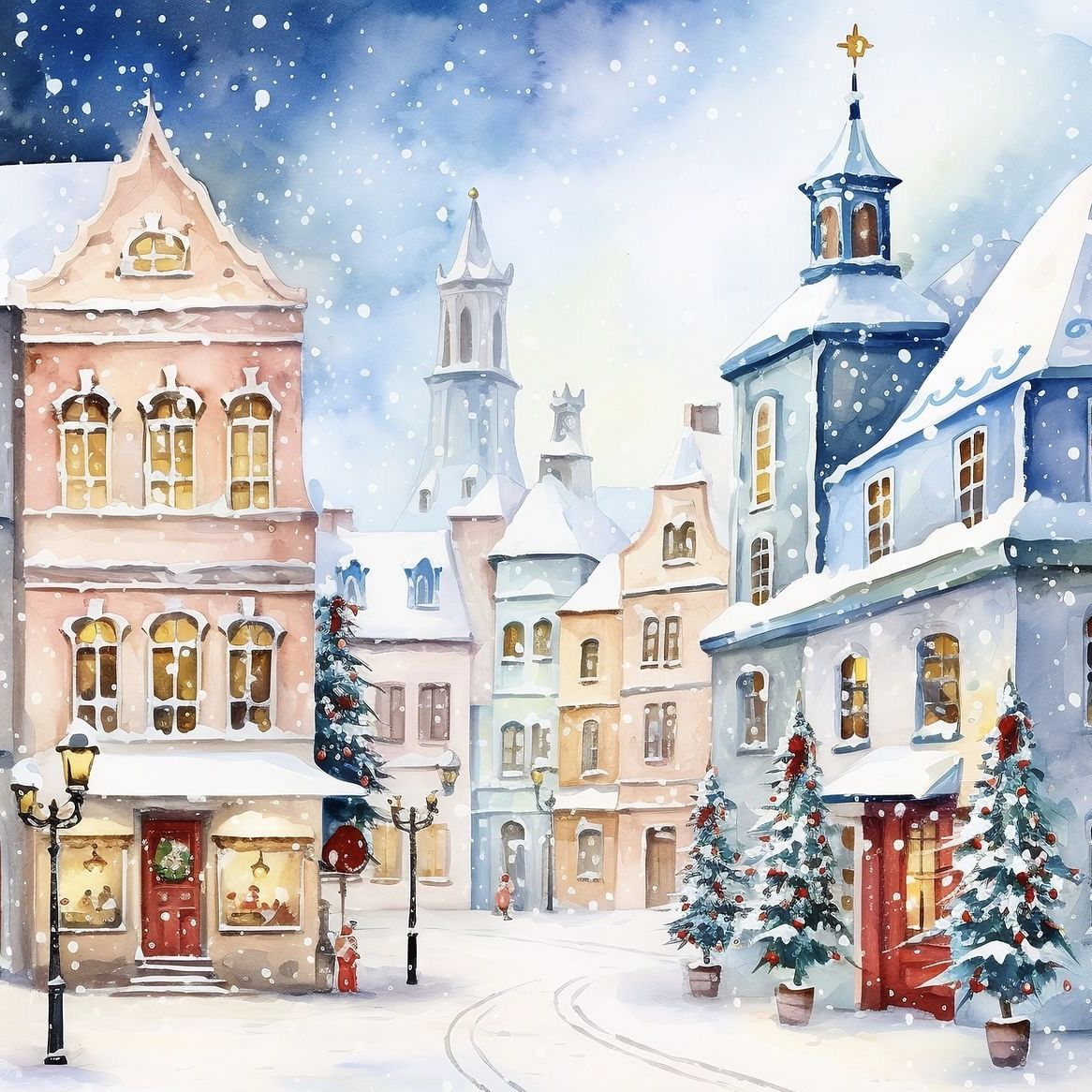 Snowy Winter Village