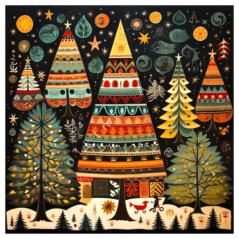 Folk Art Christmas Trees