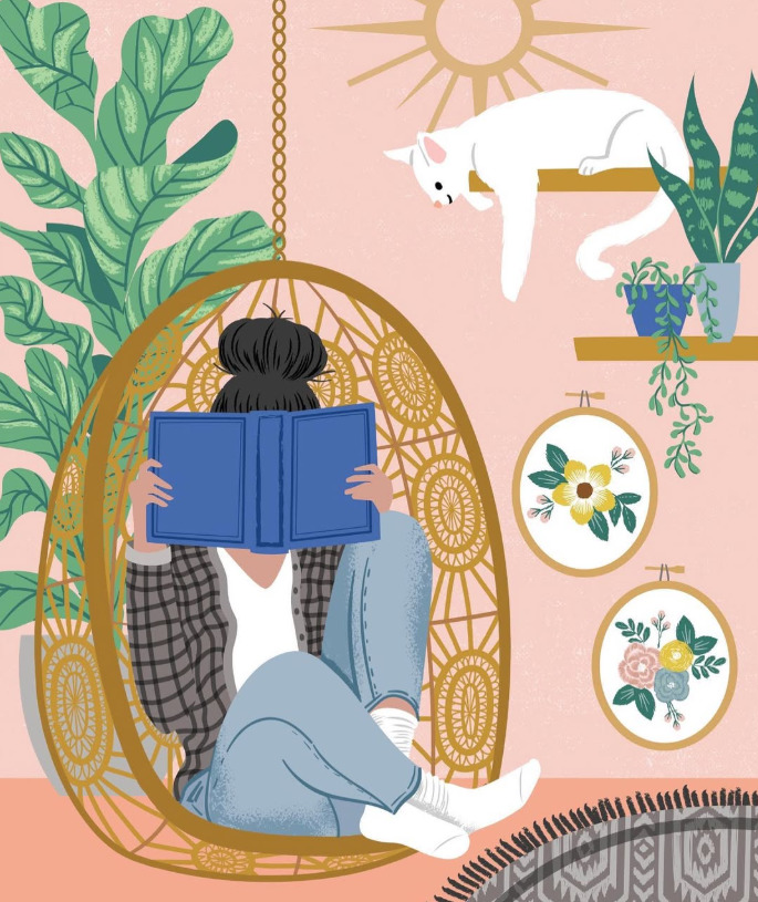 Reading in Hanging Chair