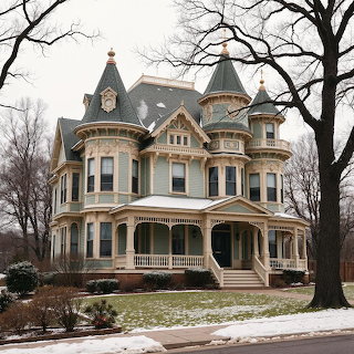 Victorian House in Winter