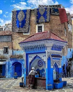 Blue Chefchaouen Fountain