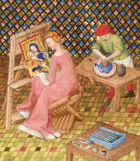 Medieval Woman Painter Manuscript