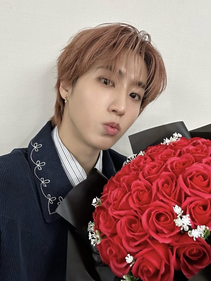 Young Man Red Roses