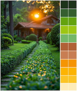Garden Path at Sunset