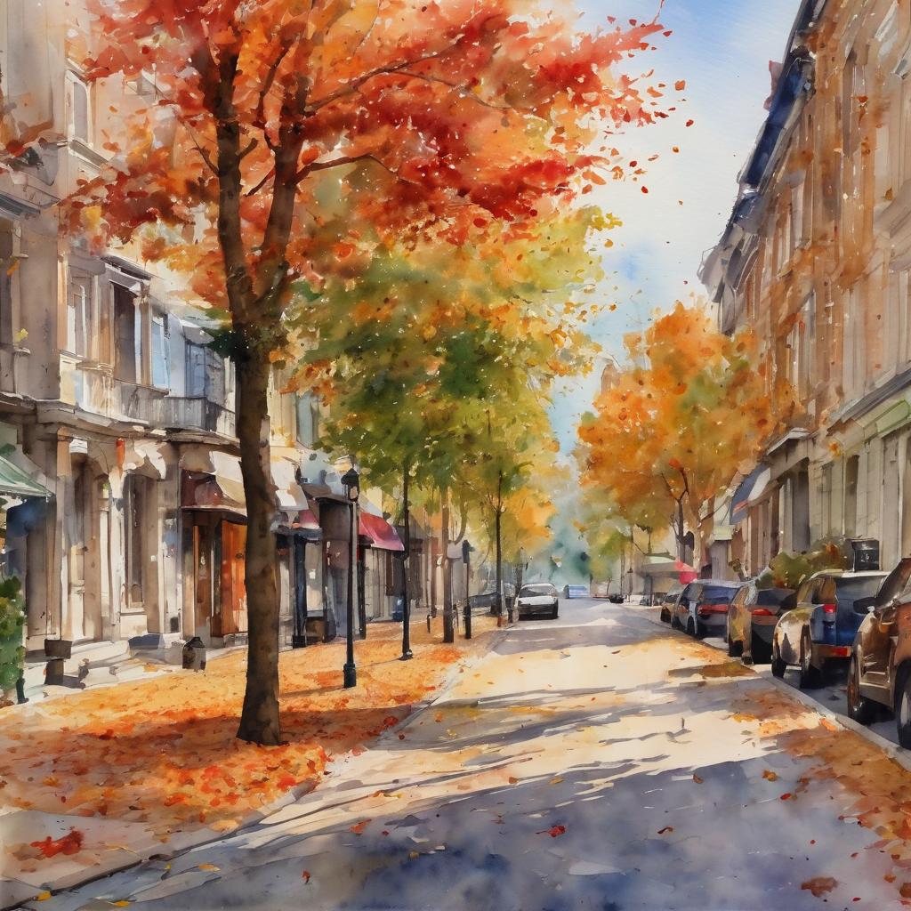 Autumn City Street