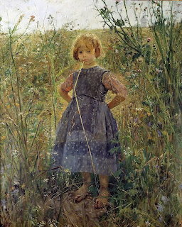 Girl in Purple Dress Field
