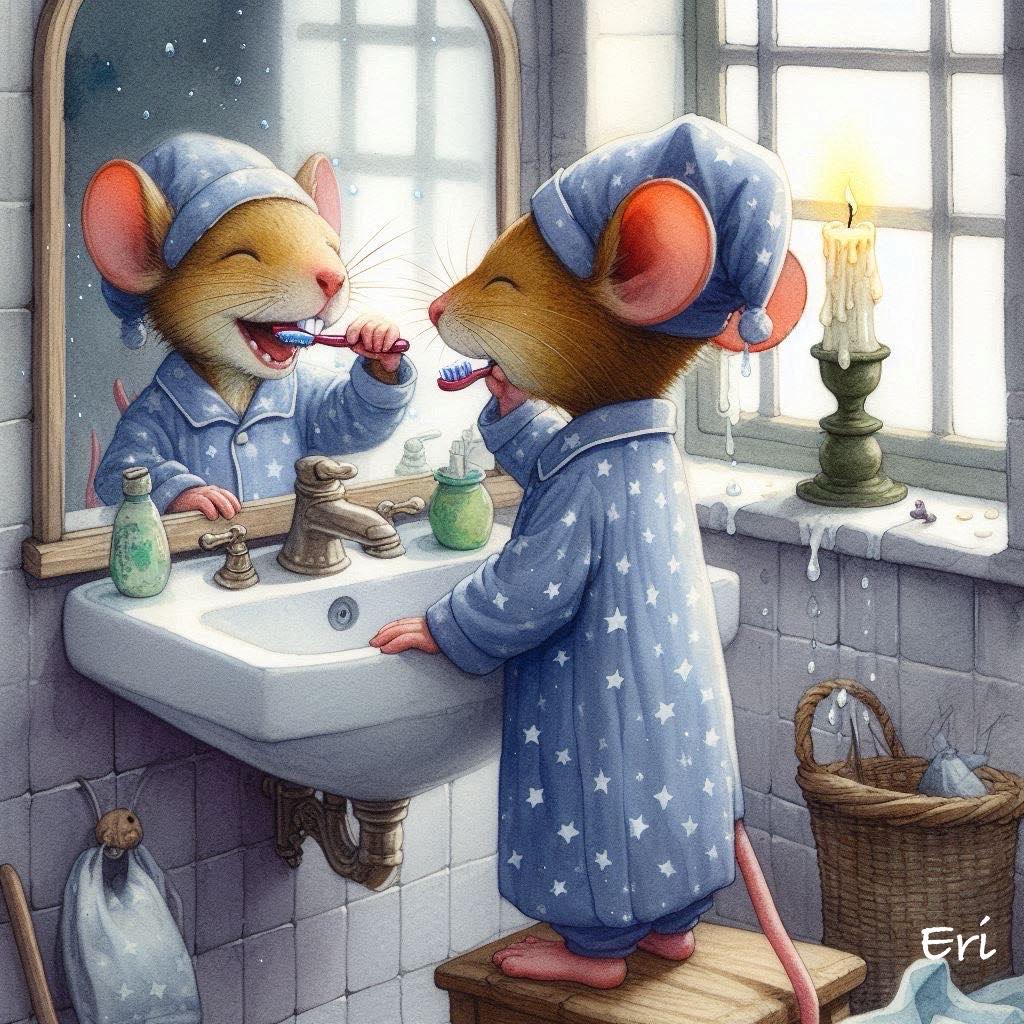 Mouse Brushing Teeth