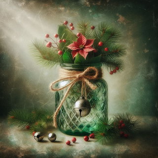 Winter Floral Jar