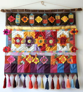 Floral Fabric Wall Hanging