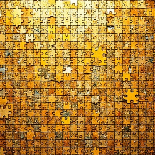 Golden Jigsaw Puzzle Wall