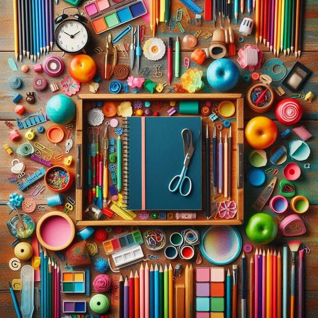 Organized Craft Supplies Desk