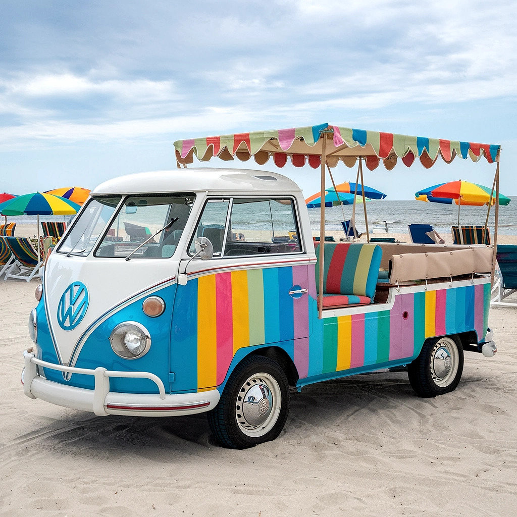 Colorful VW Beach Bus