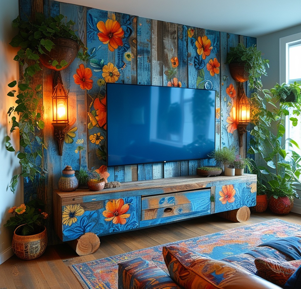 Boho Floral Living Room