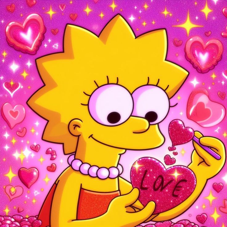 Lisa Simpson Valentine Hearts
