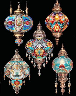 Ornate Mosaic Lanterns