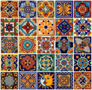Grid of colorful decorative tiles with floral and geometric patterns