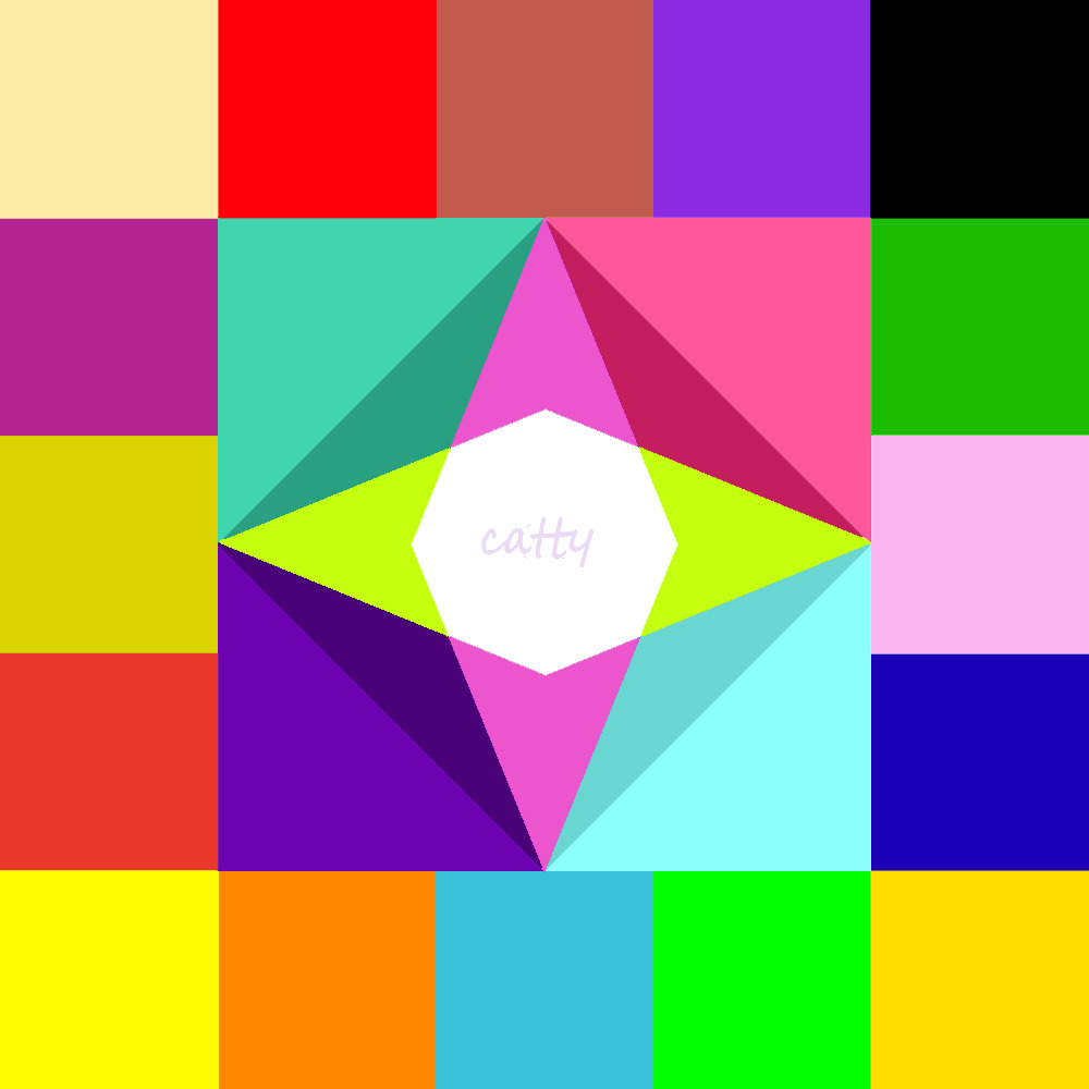 Abstract geometric pattern with colorful squares and central diamond design