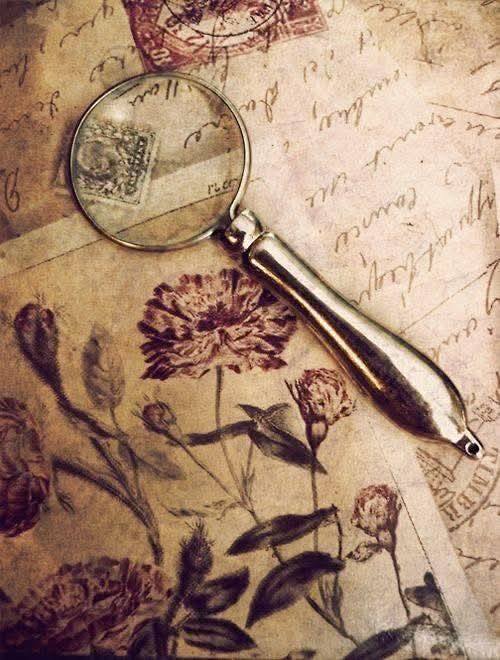 Vintage Magnifying Glass and Letters