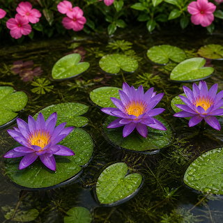Purple Water Lilies