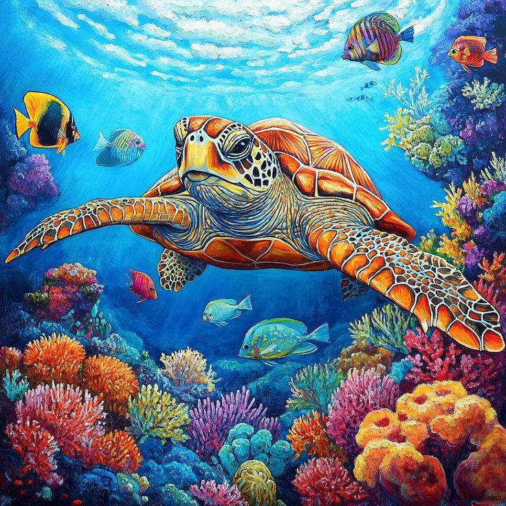 Sea Turtle Coral Reef