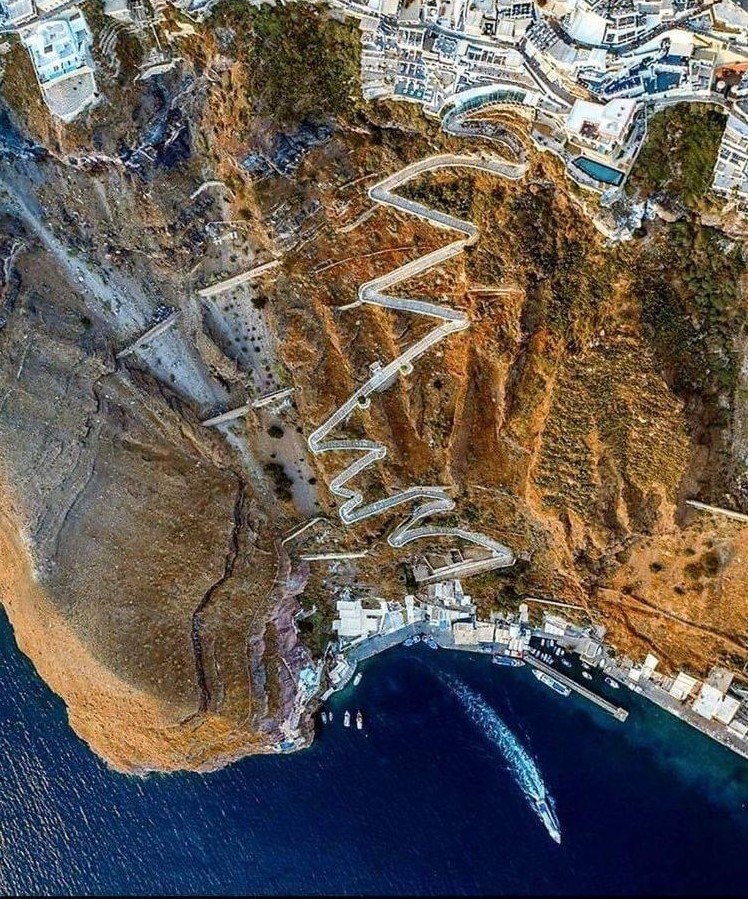 Santorini Thera Harbour Aerial