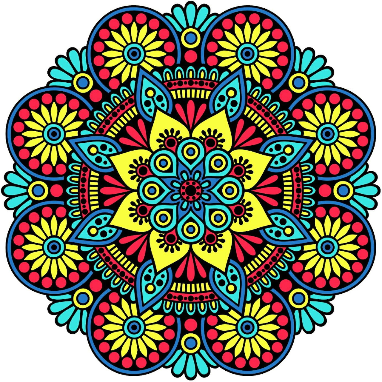 Colorful Floral Mandala Design