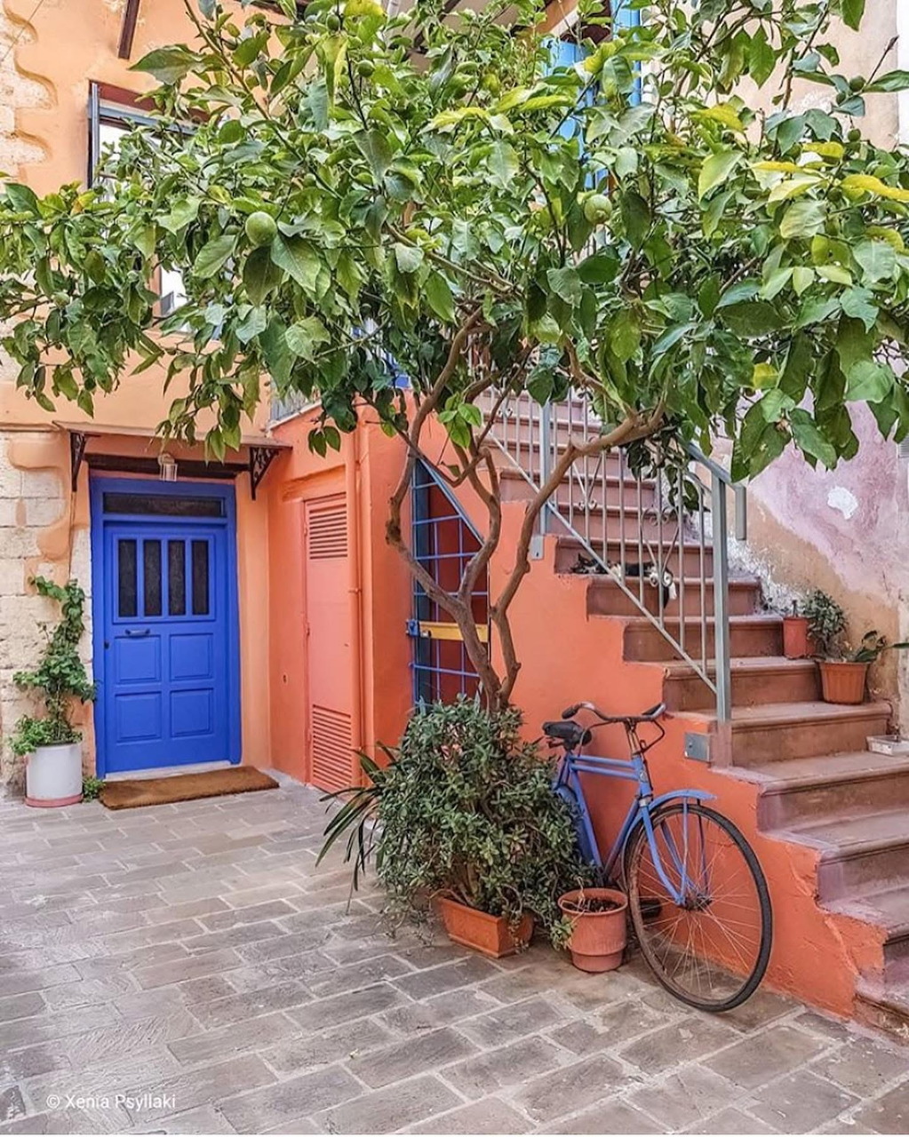 Greek Island Street Scene