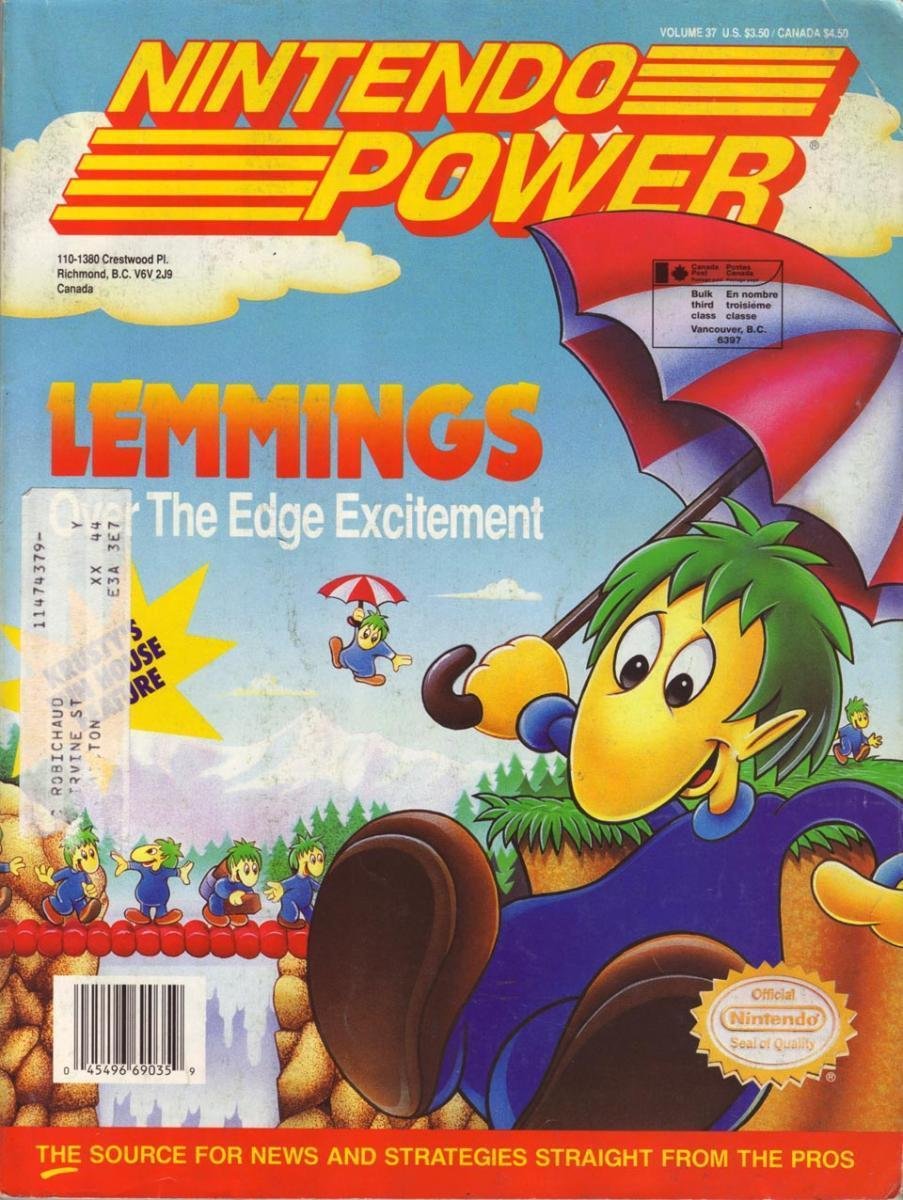 Nintendo Power Issue 37 Lemmings