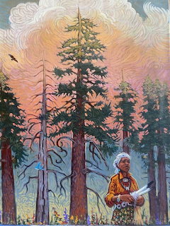 Woman in Pine Forest