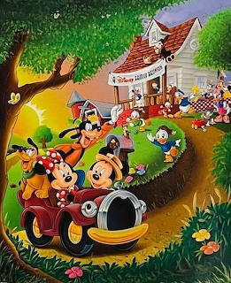 Disney Characters Picnic Scene