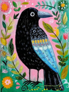 Colorful Folk Art Bird