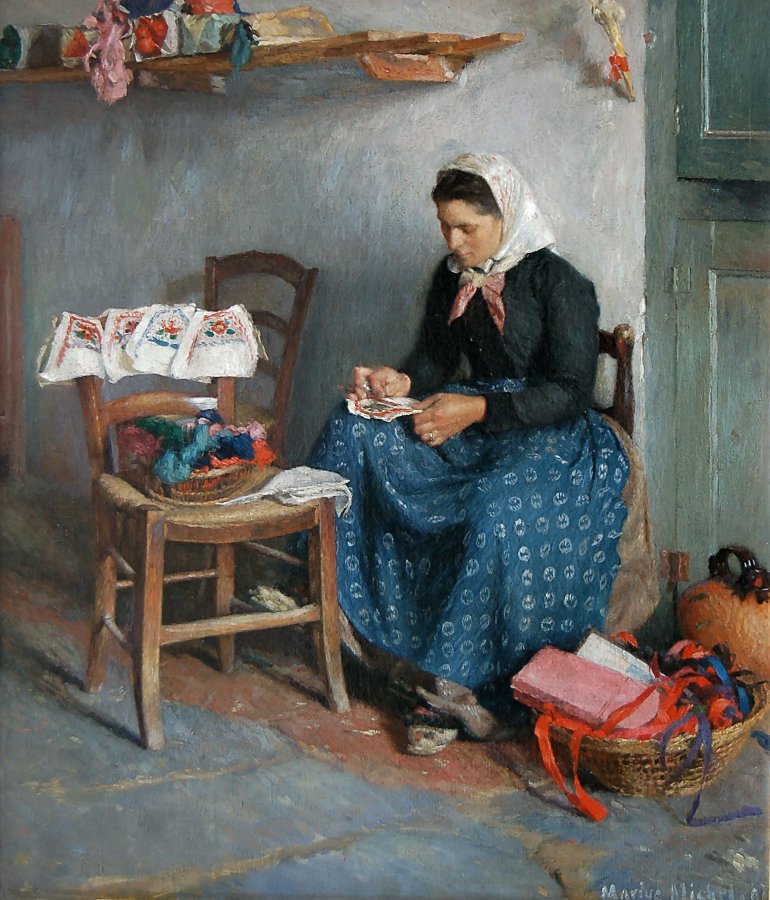 Seated Woman Sewing
