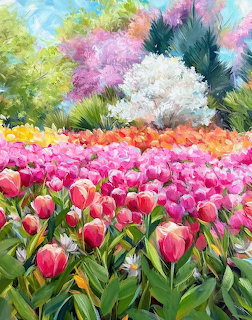 Pink Tulip Garden