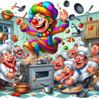 Chaotic Kitchen Scene