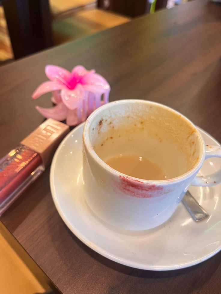 Coffee Cup with Lipstick Stain