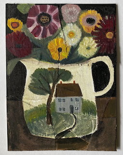 Flowers in Painted Pitcher