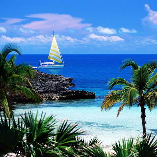 Tropical Beach Sailboat Paradise