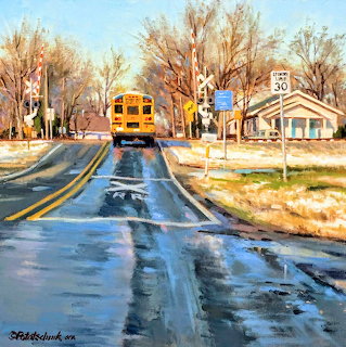 School Bus Winter Road
