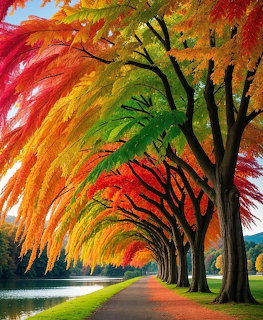 Autumn Tree Tunnel Road